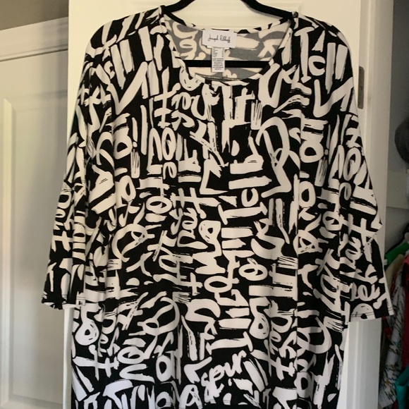 Joseph Ribkoff 16 black/white top - Picture 1 of 6